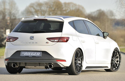 Seat Leon FR (5F) Rieger Heckeinsatz  für Sportendrohr li. u. re., (100mm ø), ABS, Carbon-Look, 
inkl. Montagezubehör, Gutachten