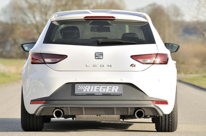 Seat Leon FR (5F) Rieger Heckeinsatz  für Sportendrohr li. u. re., (100mm ø), ABS, Carbon-Look, 
inkl. Montagezubehör, Gutachten