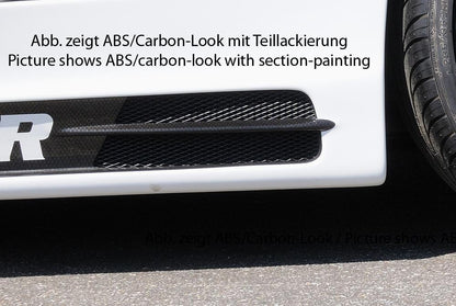 Mercedes CLK (W209) Rieger Seitenschweller  rechts, mit Schacht und 2 Ausschnitten, Carbon-Look, ABS, 
inkl. Alugitter, Montagezubehör, Gutachten