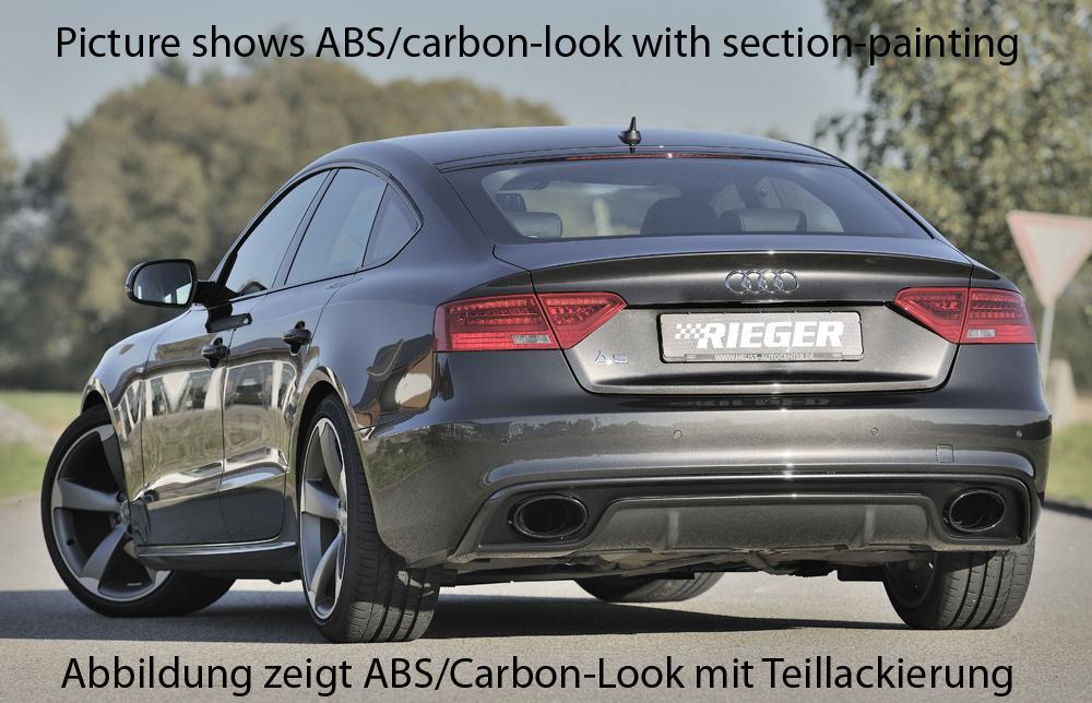 Audi A5 (B8/B81) Rieger Heckeinsatz  für Endrohrblende li. u. re. (185x120mm oval), ABS, Carbon-Look, für Fzg. mit S-Line Exterieur, 
inkl. Montagezubehör, Gutachten