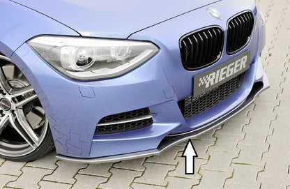 BMW 1er F20  (1K4) Rieger Spoilerschwert für orig. M-Paket-Frontschürze gerade Version, für orig. Frontschürze, ABS, Carbon-Look, für Fzg. mit M-Technik, 
inkl. Montagezubehör, ABE