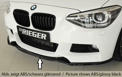 BMW 1er F20  (1K4) Rieger Spoilerschwert für orig. M-Paket-Frontschürze gerade Version, für orig. Frontschürze, ABS, Carbon-Look, für Fzg. mit M-Technik, 
inkl. Montagezubehör, ABE