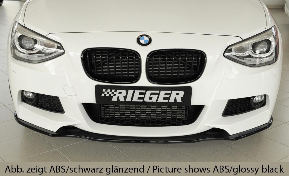 BMW 1er F20  (1K4) Rieger Spoilerschwert für orig. M-Paket-Frontschürze gerade Version, für orig. Frontschürze, ABS, Carbon-Look, für Fzg. mit M-Technik, 
inkl. Montagezubehör, ABE