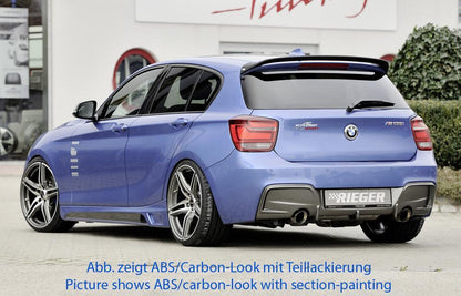 BMW 1er F20  (1K4) Rieger Seitenschweller    rechts, mit Schacht, mit Ausschnitt, ABS, Carbon-Look, 
inkl. Montagezubehör, Alugitter, Gutachten