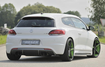 VW Scirocco 3 (13) Rieger Heckeinsatz für R-Line Heckschürze  für Doppelendrohr li. u. re., (4x90mm ø), ABS, Carbon-Look, für Fzg. mit R-Line Exterieur, 
inkl. Montagezubehör, Gutachten