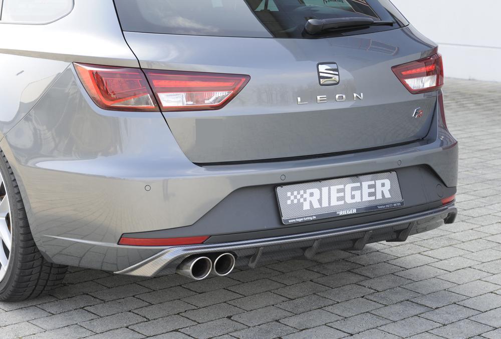 Seat Leon FR (5F) Rieger Heckeinsatz  für Doppelendrohr li., ABS, Carbon-Look, 
inkl. Montagezubehör, Gutachten