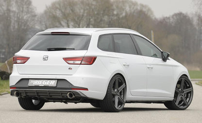 Seat Leon FR (5F) Rieger Heckeinsatz  für Sportendrohr li. u. re., (100mm ø), ABS, Carbon-Look, 
inkl. Montagezubehör, Gutachten