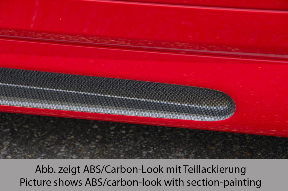 Opel Astra G Rieger Seitenschweller    links, mit Schacht, mit Ausschnitt, ABS, Carbon-Look, 
inkl. Gutachten, Montagezubehör, Alugitter