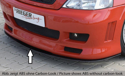 Opel Astra G Rieger Spoilerschwert   für Spoilerstoßstange 51103 / 51108 gerade Version, für Spoilerstoßstange, ABS, Carbon-Look, 
inkl. Montagezubehör, ABE