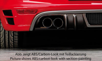 Opel Astra H GTC Rieger Heckschürzenansatz nicht für OPC für Doppelendrohr li. u. re., ABS, Carbon-Look, 
inkl. Alugitter, Montagezubehör