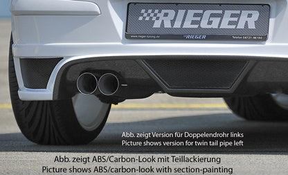 Opel Astra H Rieger Heckschürzenansatz  für Endrohr li., ABS, Carbon-Look, für Fzg. mit OPC und ohne OPC, 
inkl. Montagezubehör, Alugitter