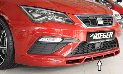 Seat Leon Cupra (5F) Rieger Spoilerschwert für Spoilerlippe 27031 mittig, für Spoilerlippe, ABS, Carbon-Look, 
inkl. Montagezubehör, ABE