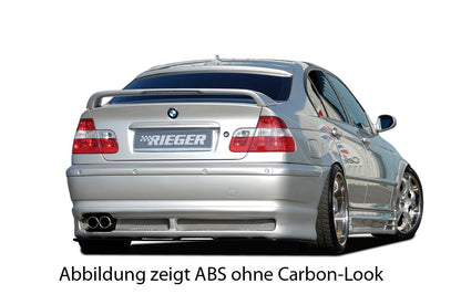 BMW 3er E46 Rieger Heckscheibenblende nur in Verbindung mit Heckflügel mit 3. Bremsl. ABS, Carbon-Look, 
inkl. Gutachten, Montagezubehör