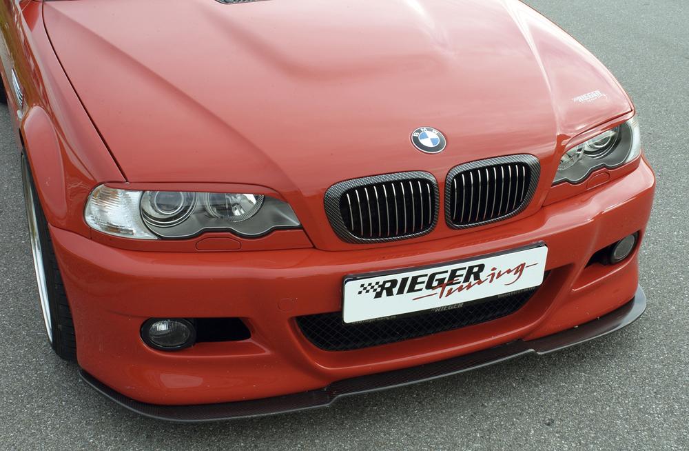 BMW 3er E46 Rieger Spoilerschwert für Spoilerstoßstangen 50127/128/217/50403 für Spoilerstoßstange, ABS, Carbon-Look, 
inkl. Montagezubehör, Gutachten