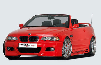 BMW 3er E46 Rieger Spoilerschwert für Spoilerstoßstangen 50127/128/217/50403 für Spoilerstoßstange, ABS, Carbon-Look, 
inkl. Montagezubehör, Gutachten