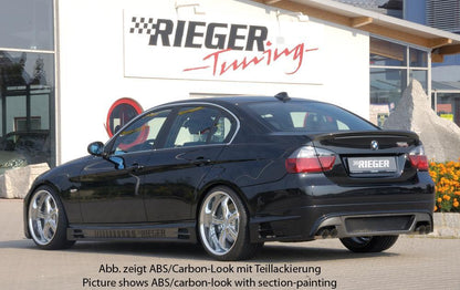 BMW 3er E90 Rieger Seitenschweller  rechts, mit Schacht und 2 Ausschnitten, ABS, Carbon-Look, 
inkl. Alugitter, Gutachten, Montagezubehör