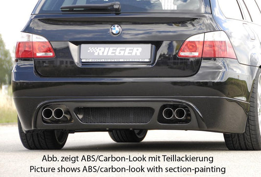 BMW 5er E61 Rieger Heckschürzenansatz  ABS, Carbon-Look, 
inkl. Alugitter, Gutachten, Montagezubehör