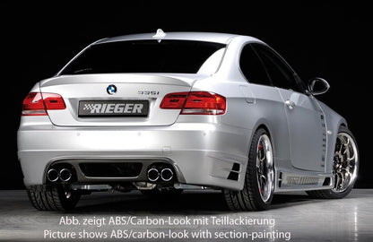 BMW 3er E92 Rieger Heckansatz   Nur für 335i ! für Doppelendrohr li. u. re. (335i-Look), ABS, Carbon-Look, 
inkl. Alugitter, Gutachten, Montagezubehör