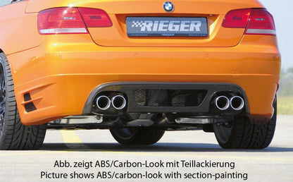 BMW 3er E92 Rieger Heckansatz   Nur für 335i ! für Doppelendrohr li. u. re. (335i-Look), ABS, Carbon-Look, 
inkl. Alugitter, Gutachten, Montagezubehör