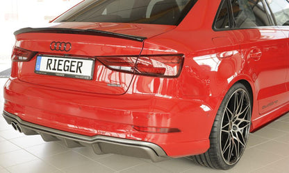 Audi A3 (8V) Rieger Heckeinsatz  für Doppelendrohr li., ABS, Carbon-Look, für Fzg. mit S-Line Exterieur, 
inkl. Montagezubehör, Gutachten