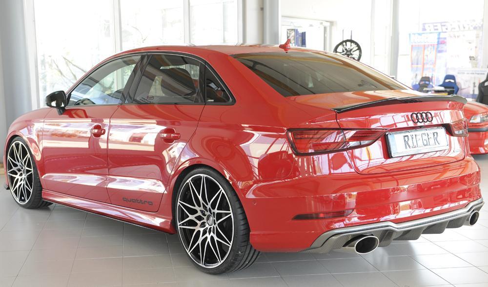 Audi A3 (8V) Rieger Heckeinsatz  für Sportendrohr li. u. re., (152x95mm oval), ABS, Carbon-Look, für Fzg. mit S-Line Exterieur, 
inkl. Montagezubehör, Gutachten