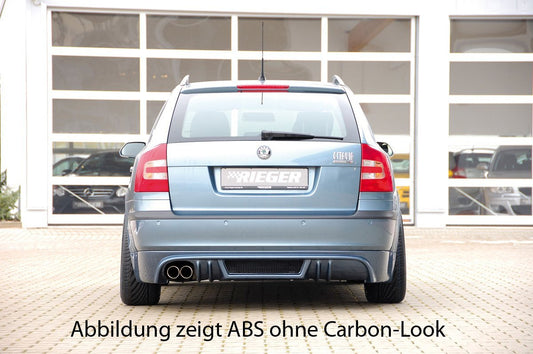 Skoda Octavia (1Z) Rieger Heckschürzenansatz Nur Kombi.  NICHT Limousine! für Endrohr li., ABS, Carbon-Look, 
inkl. Montagezubehör, Alugitter, Gutachten