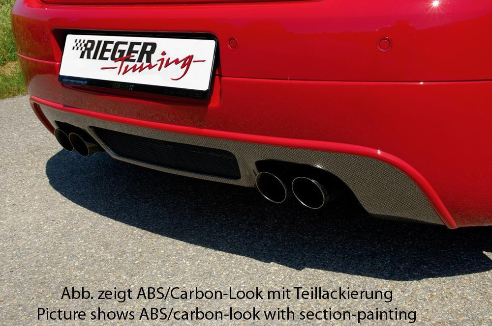 VW Golf 5 Rieger Heckansatz   für Golf 5 und Golf 5 GTI für Doppelendrohr li. u. re., ABS, Carbon-Look, 
inkl. Alugitter, Gutachten, Montagezubehör