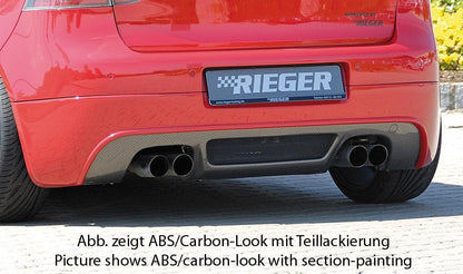 VW Golf 5 Rieger Heckansatz   für Golf 5 und Golf 5 GTI für Doppelendrohr li. u. re., ABS, Carbon-Look, 
inkl. Alugitter, Gutachten, Montagezubehör