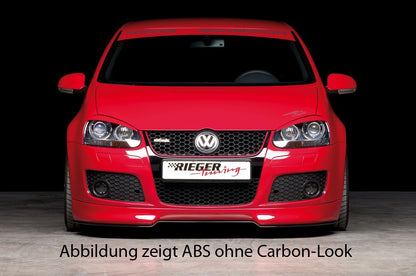 VW Golf 5 Rieger Spoilerschwert   für Spoilerlippe 59400 (nur GTI/GT) gekantete Version, für Spoilerlippe, ABS, Carbon-Look, 
inkl. Montagezubehör, ABE