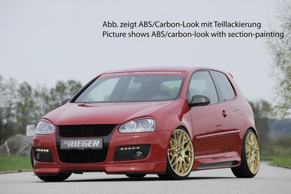 VW Golf 5 Rieger Seitenschweller   -> nur für GTI rechts, mit Schacht, mit Ausschnitt, ABS, Carbon-Look, 
inkl. Alugitter, Gutachten, Montagezubehör