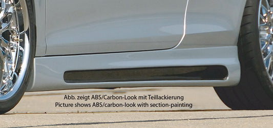 VW Eos (1F) Rieger Seitenschweller    rechts, mit Schacht, mit Ausschnitt, ABS, Carbon-Look, 
inkl. Alugitter, Gutachten, Montagezubehör