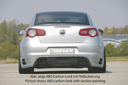 VW Eos (1F) Rieger Heckansatz    für Doppelendrohr li. u. re., ABS, Carbon-Look, 
inkl. Alugitter, Gutachten, Montagezubehör