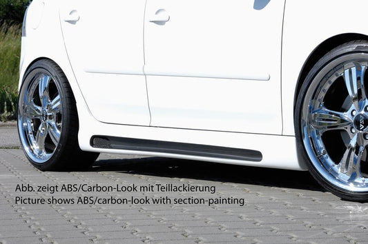VW Golf 5 Rieger Seitenschweller   -> nur für GTI links, mit Schacht, mit Ausschnitt, ABS, Carbon-Look, 
inkl. Alugitter, Gutachten, Montagezubehör