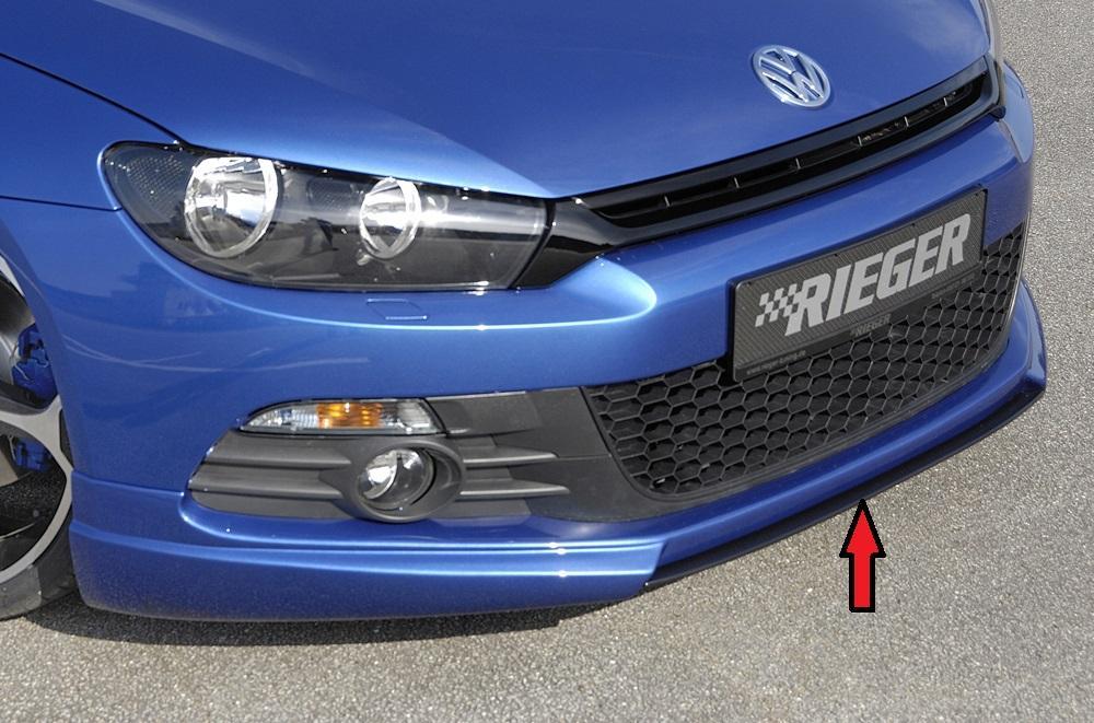 VW Scirocco 3 (13) Rieger Spoilerschwert für Spoilerlippe 14100 mittig, für Spoilerlippe, ABS, Carbon-Look, 
inkl. Montagezubehör, ABE