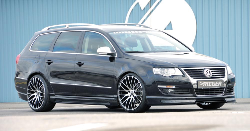 VW Passat (3C) Rieger Seitenschweller  links, mit Schacht, mit Ausschnitt, ABS, Carbon-Look, 
inkl. Montagezubehör, Alugitter, Gutachten