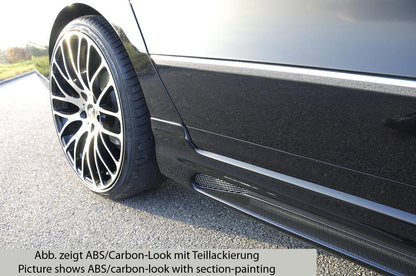 VW Passat (3C) Rieger Seitenschweller  links, mit Schacht, mit Ausschnitt, ABS, Carbon-Look, 
inkl. Montagezubehör, Alugitter, Gutachten