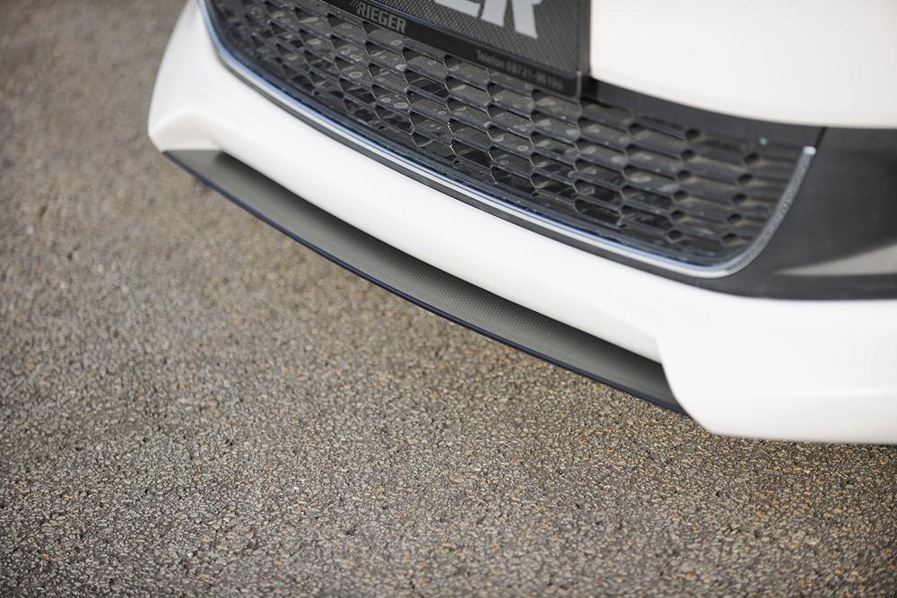 VW Polo 6 (6R) Rieger Spoilerschwert für Spoilerlippe 47201 / 47203 mittig, für Spoilerlippe, ABS, Carbon-Look, 
inkl. Montagezubehör