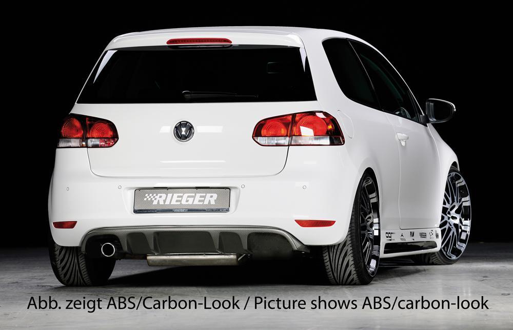 VW Golf 6 Rieger Heckeinsatz  für orig. Endrohr li., ABS, Carbon-Look, 
inkl. Montagezubehör