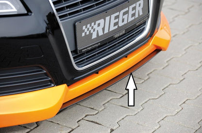 Audi A3 (8P) Rieger Spoilerschwert für Spoilerlippe 56760 mittig, für Spoilerlippe, ABS, Carbon-Look, für Fzg. ohne S-Line Exterieur, 
inkl. Montagezubehör, ABE