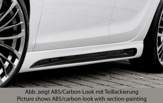 Opel Astra J Rieger Seitenschweller  rechts, mit Schacht, mit Ausschnitt, ABS, Carbon-Look, 
inkl. Alugitter, Montagezubehör, Gutachten