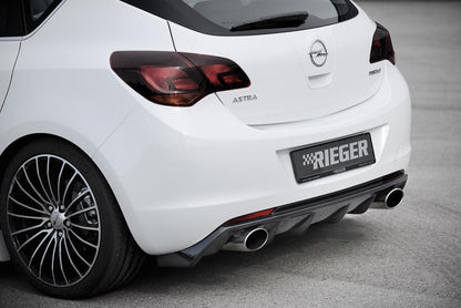 Opel Astra J Rieger Heckeinsatz  für Sportendrohr li. u. re., (140x90mm oval), ABS, Carbon-Look, 
inkl. Montagezubehör, Gutachten