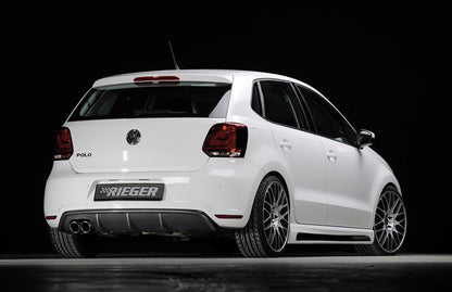 VW Polo 6 GTI (6R) Rieger Heckeinsatz  für Doppelendrohr li., ABS, Carbon-Look, 
inkl. Montagezubehör, Gutachten