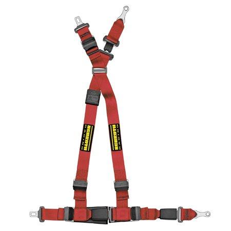 VW Bora (1J) Schroth Gurt Quick Fit, rot, links, Flock schwarz  rot, links, Flock schwarz