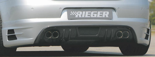 VW Eos (1F) Rieger ESD, li./re. Typ 24, für RIEGER-Heckansatz 1,6l 85kW  2,0l FSI 110kW  2,0l TDI 103kW links, rechts, 4x76mm, für RIEGER-Heckansatz, Edelstahl, 
inkl. Gutachten