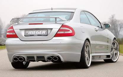 Mercedes CLK (W209) Rieger ESD li/re 4x115x85mm Typ32 CLK (W209) Coupe 1.8l K 120/125kW  2.6l 125kW  3.0l 170kW  3.2l.... links, rechts, 4x115x85mm, für RIEGER-Heckansatz, Edelstahl, 
inkl. Gutachten