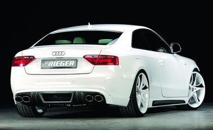 Audi A4 (B8/B81) Rieger ESD A4/A5 2,7TDI 120/140kW 3,0TDI 176/180kW (Cabrio 1,8l 118 kW  2,0l TFSI 132/155kW 3,0l TDI) 4x115x85mm, links, rechts, für RIEGER-Heckansatz, Edelstahl, 
inkl. Gutachten, Montagezubehör