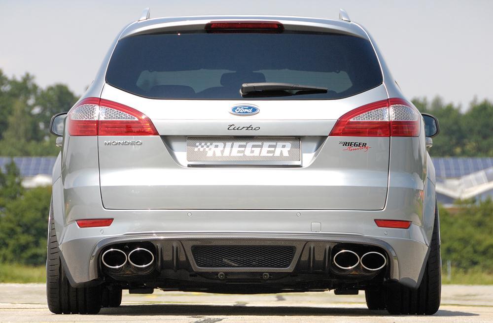 Ford Mondeo (BA7) Rieger ESD, li./re., Ford Mondeo (BA7) Turnier 4 x 115x85mm, Typ 32, rechts, links, mit Prägung, für RIEGER-Heckansatz, 2x115x85mm, Edelstahl, 
inkl. Gutachten