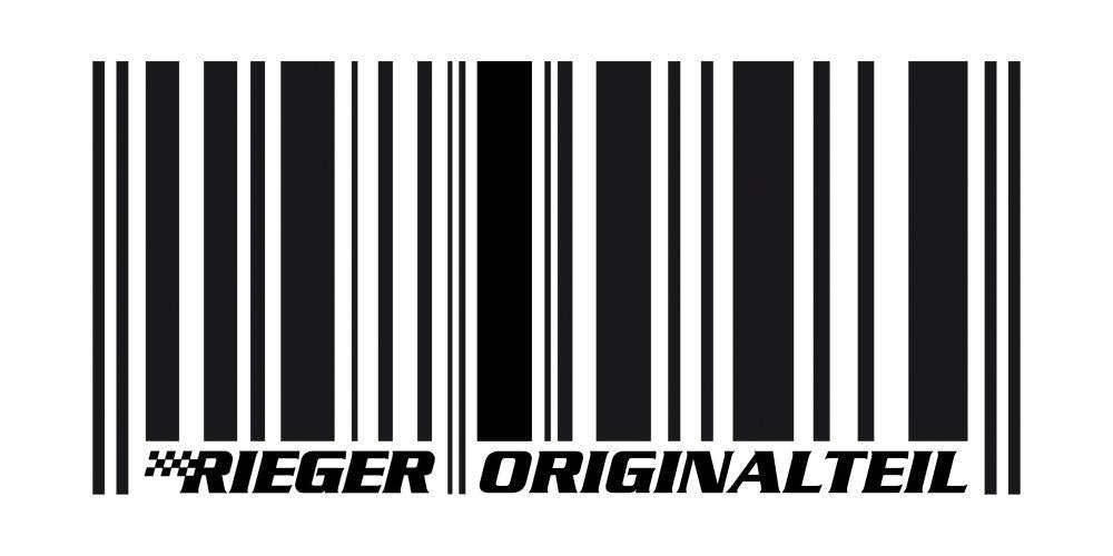 Aufkleber RIEGER Originalteil Barcode silber 20x12cm