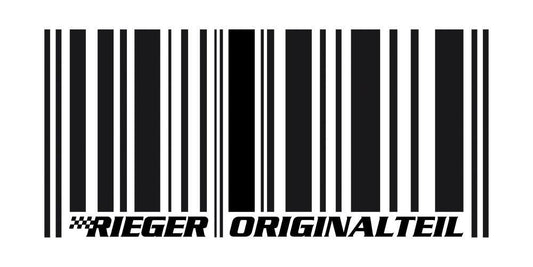 Aufkleber RIEGER Originalteil Barcode silber 20x12cm