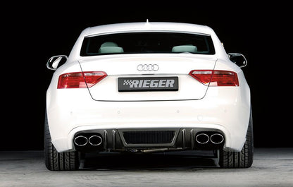 Audi A4 S4 (B8/B81) Rieger ESD Audi S4/S5 (B8)  A4/A5 3.0l TFSI 200 kW Audi S4/S5 (B8) 3.0l/245 kW  S5 4,2l V8 für RIEGER-Heckansatz, 4x115x85mm, links, rechts, Edelstahl, 
inkl. Montagezubehör, Gutachten